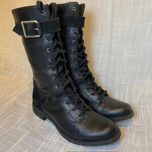 Timberland Earthkeeper Savin Hill Black Leather Mid calf Boots 8543R Womens 8